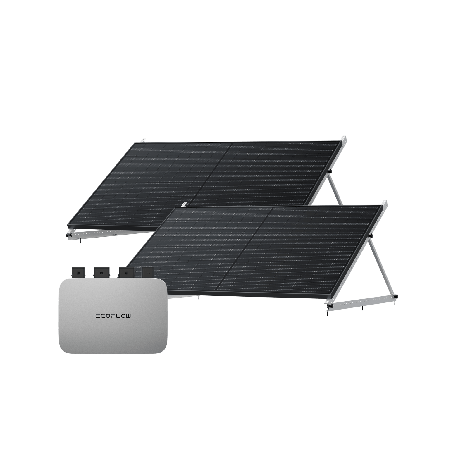 EcoFlow PowerStream Fotovoltaico da Balcone con deposito 800W - DELTA 2 (1 kWh) BKW Bundle EcoFlow Italia 800W + 2x Pannello Solare Rigido da 400W + DELTA 2 (Con Cavo) 2x 3 in 1 Staffa di montaggio