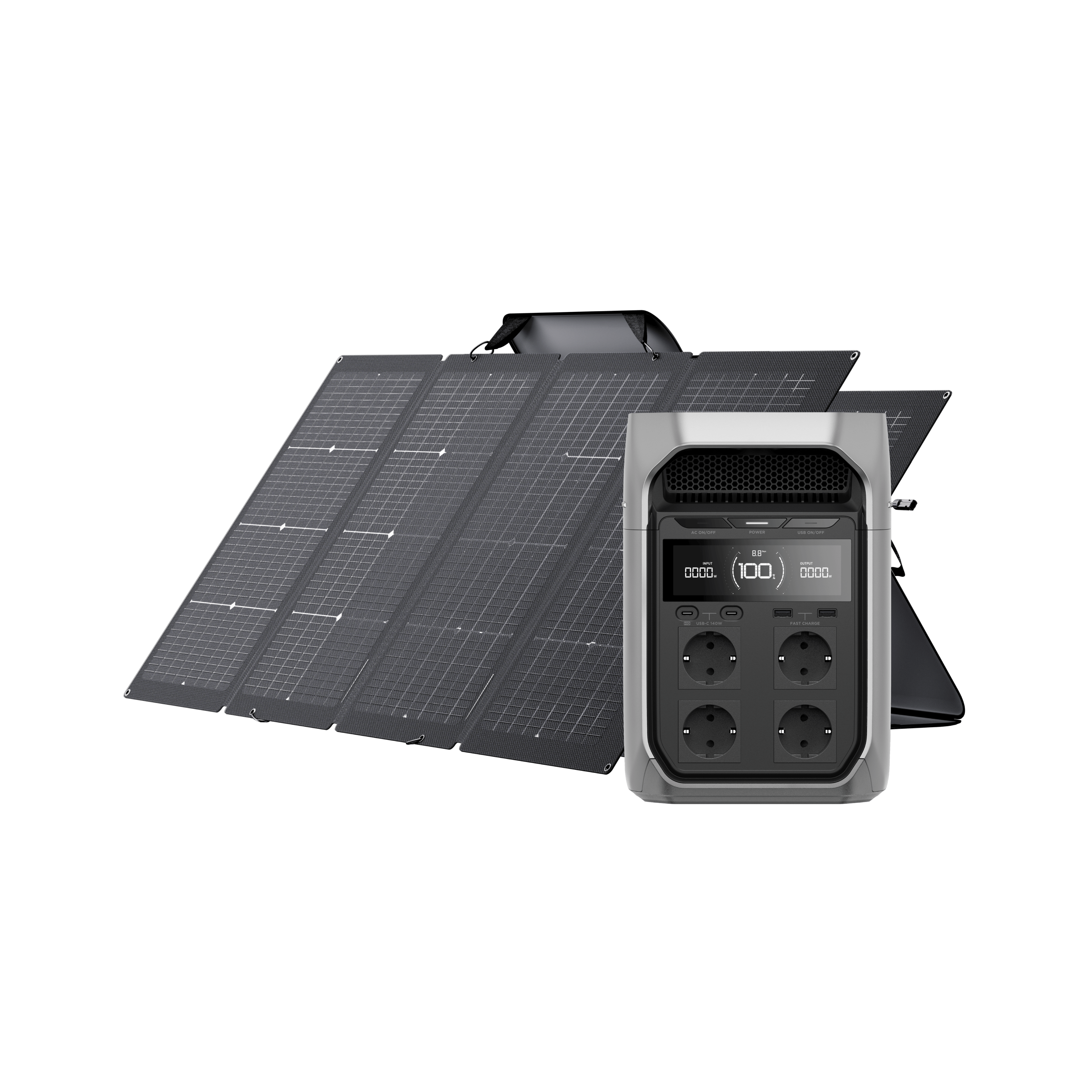 Generatore solare serie EcoFlow DELTA 3 (FV 220 W) Bundles EcoFlow Italia DELTA 3 Plus 2 x Pannelli solari portatili da 220 W