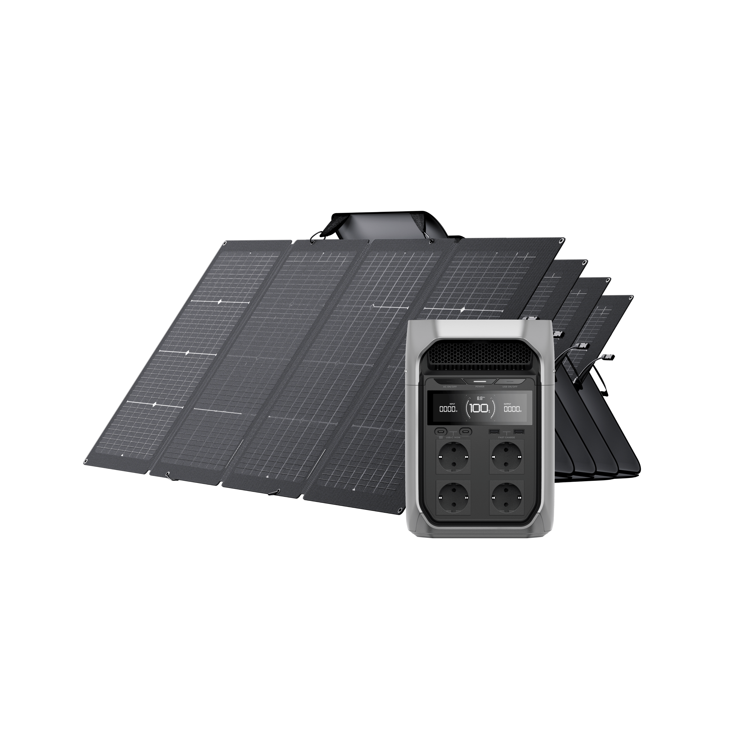Generatore solare serie EcoFlow DELTA 3 (FV 220 W) Bundles EcoFlow Italia DELTA 3 Plus 4 x Pannelli solari portatili da 220 W